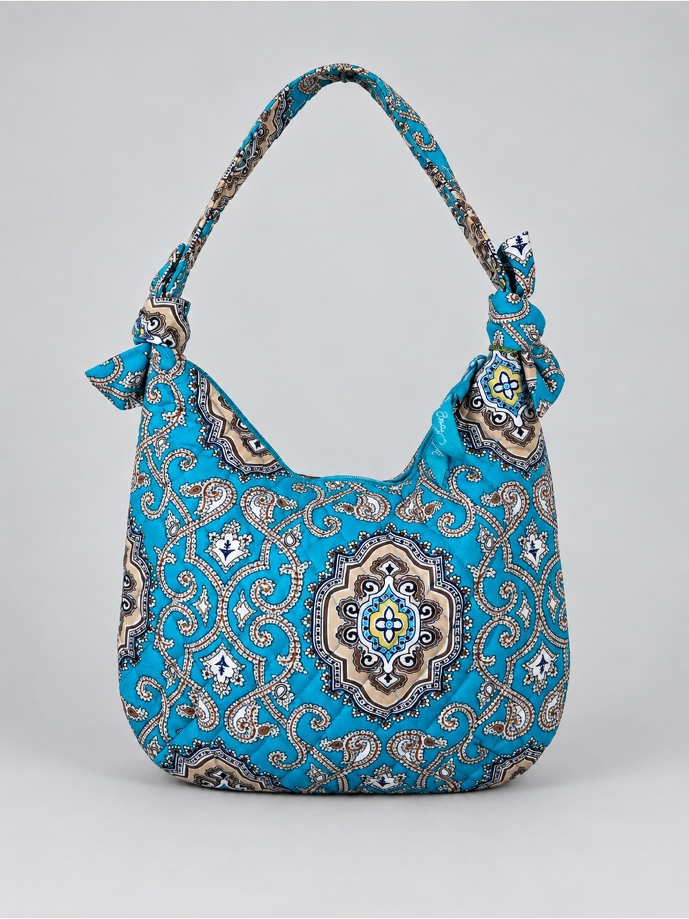 Vera Bradley Totally Turquoise Olivia Hobo Bag Purse Quilted Bohemian New